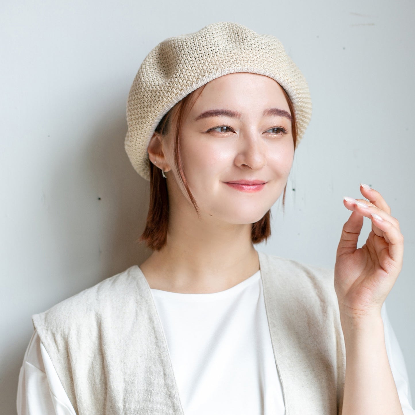 鹿の子リブ付ベレー