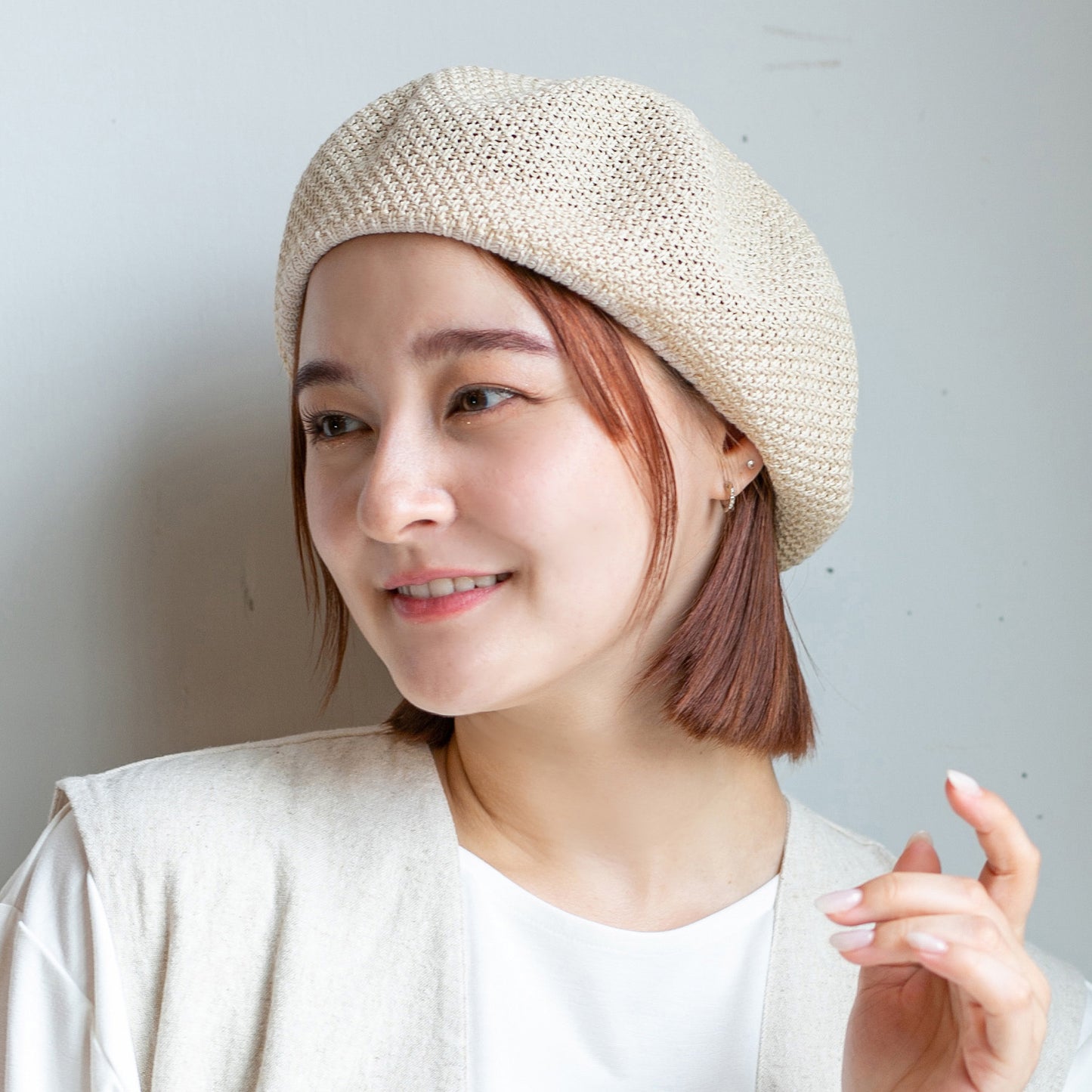 鹿の子リブ付ベレー