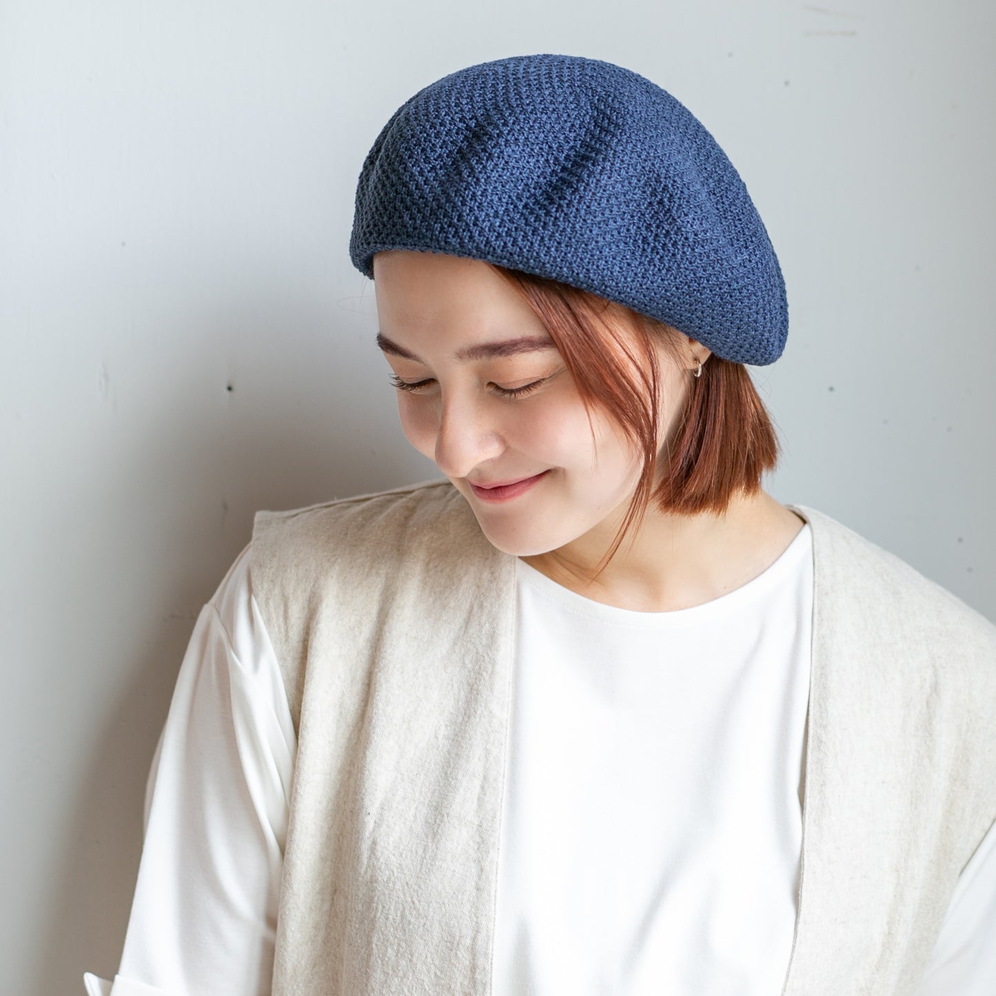 鹿の子リブ付ベレー