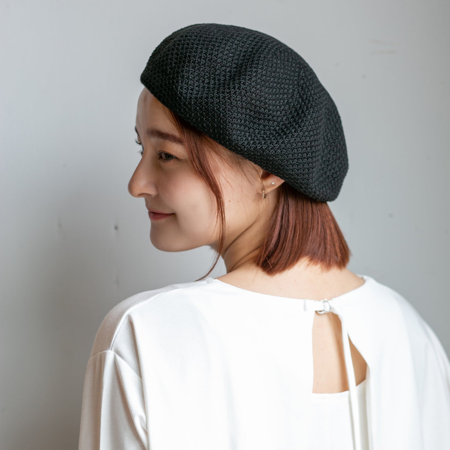 鹿の子リブ付ベレー