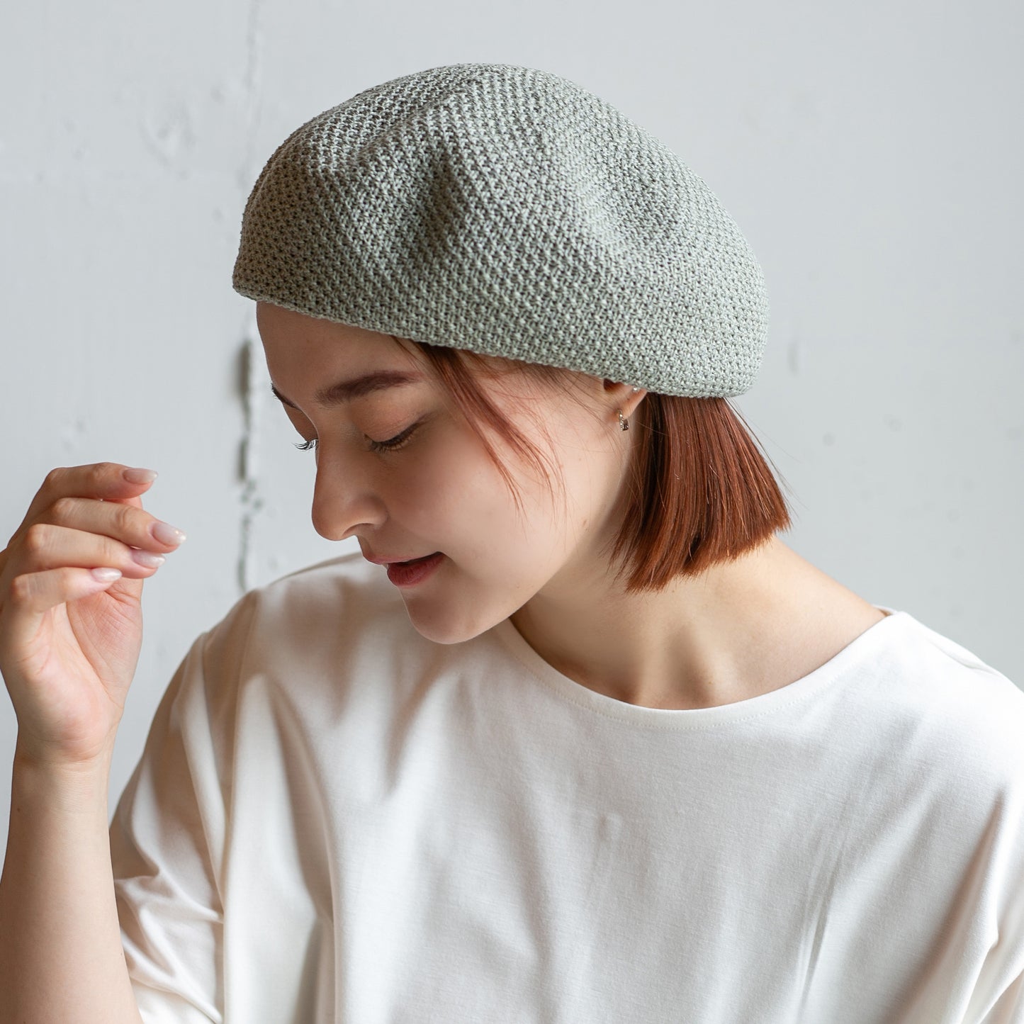 鹿の子リブ付ベレー