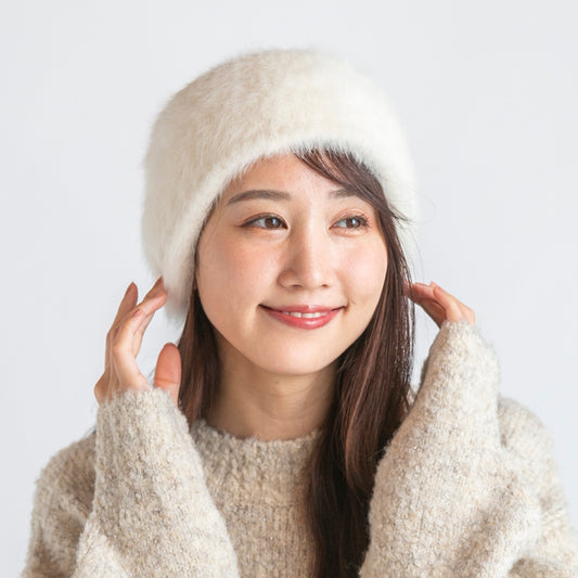 アンゴラ混イヤマフヘアバンド