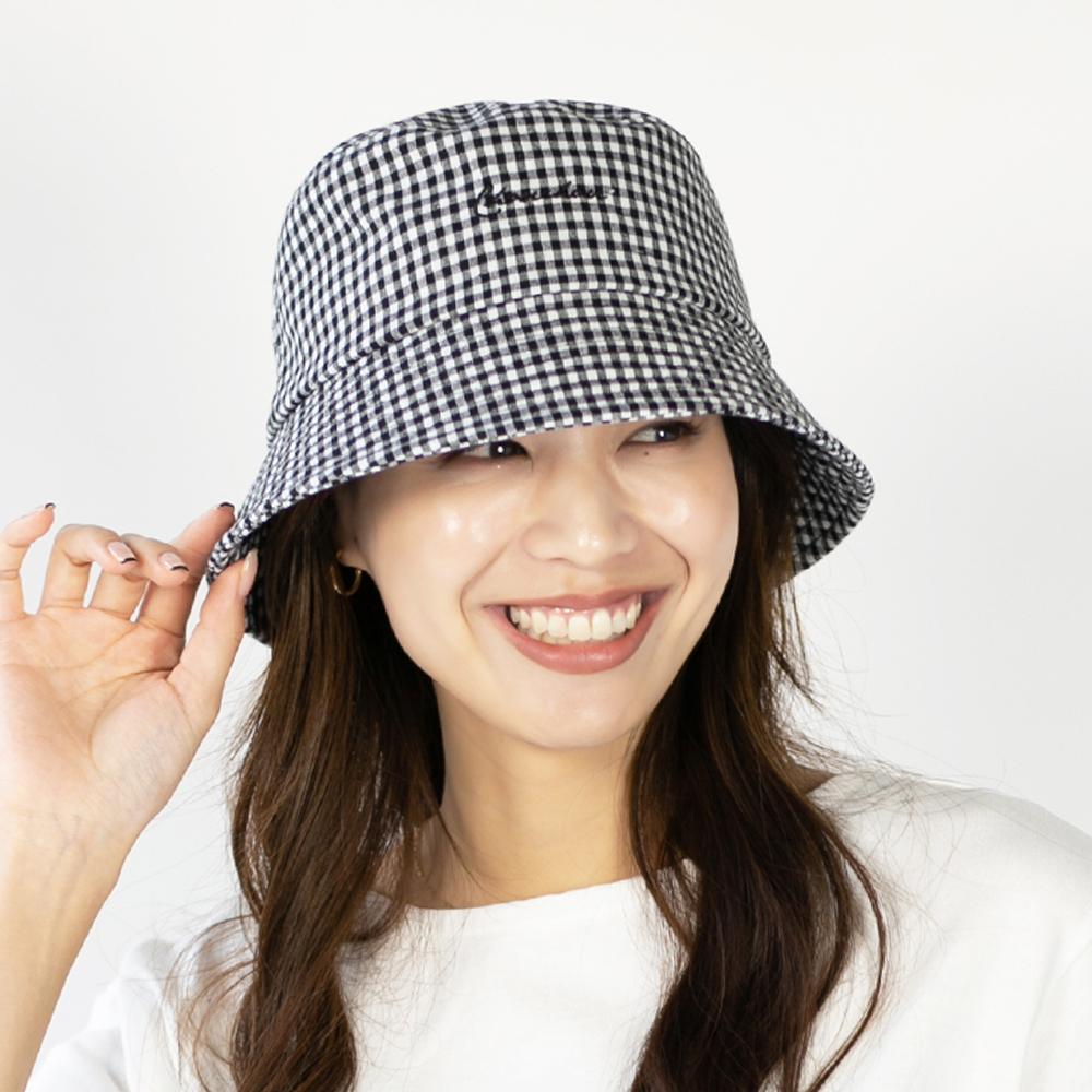 ギンガムチェック刺繍入バケハ – イチヨンプラス / 帽子通販
