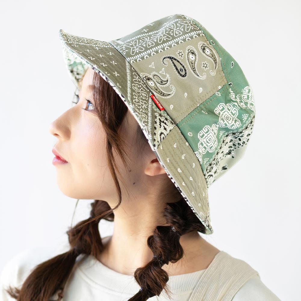 撥水ペイズリーバケットハット