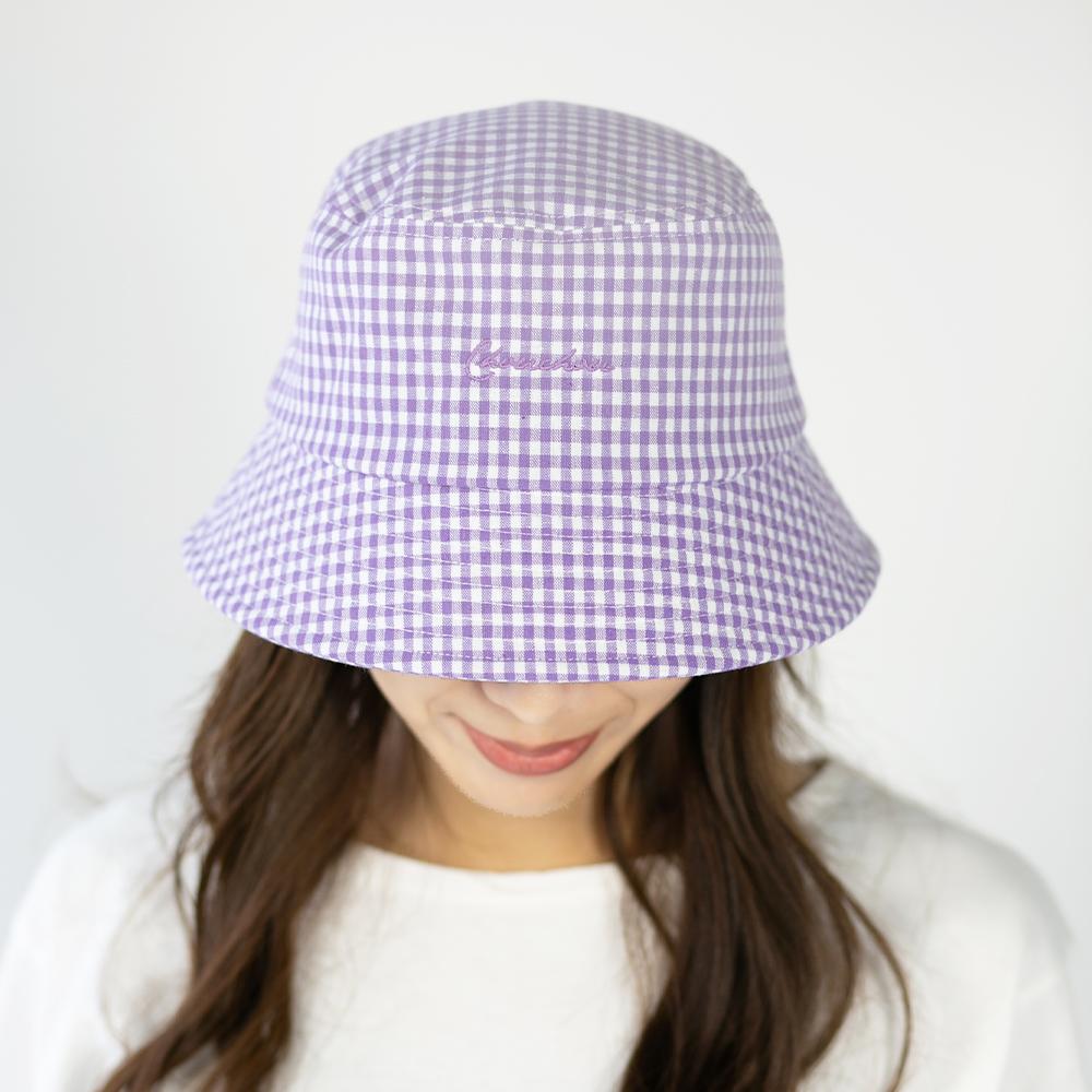 ギンガムチェック刺繍入バケハ – イチヨンプラス / 帽子通販
