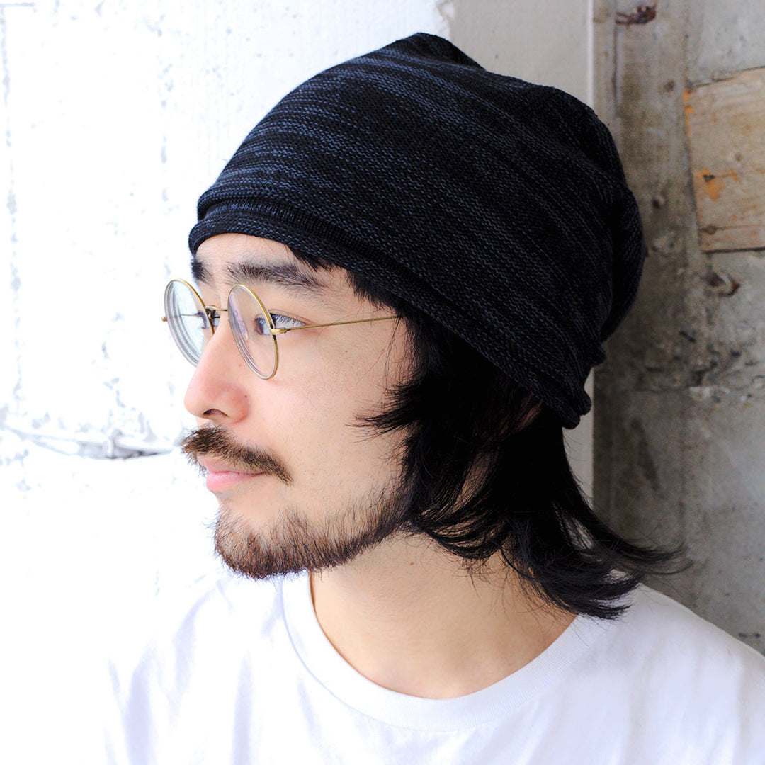 コットンロールアップニット帽