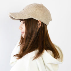 ボア刺繍キャップ