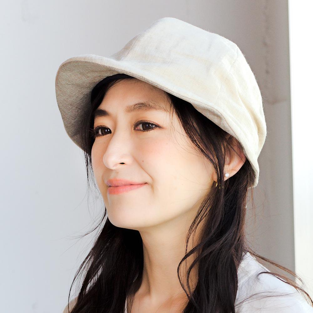 小ツバコットンガーゼ後ろテープリボン