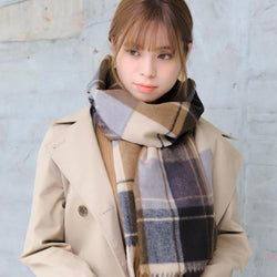 カシミアタッチチェックストール