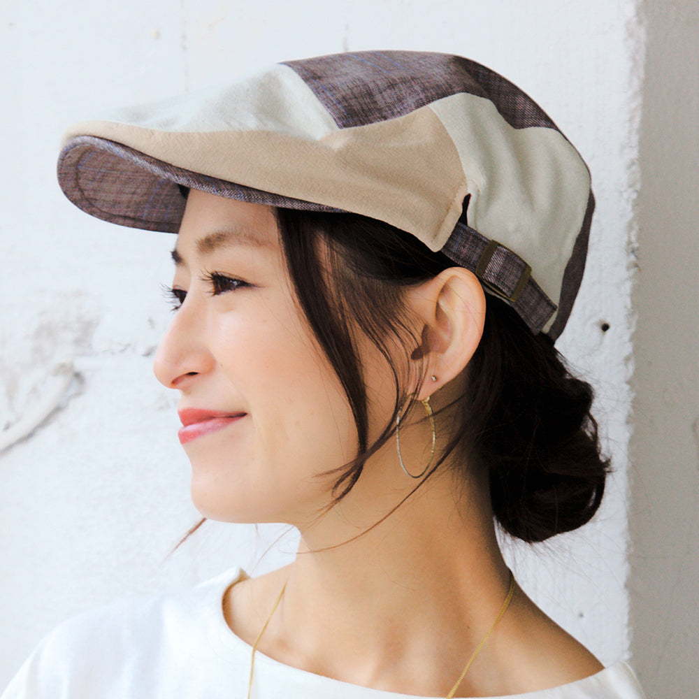 インディゴ系パッチワークハンチング