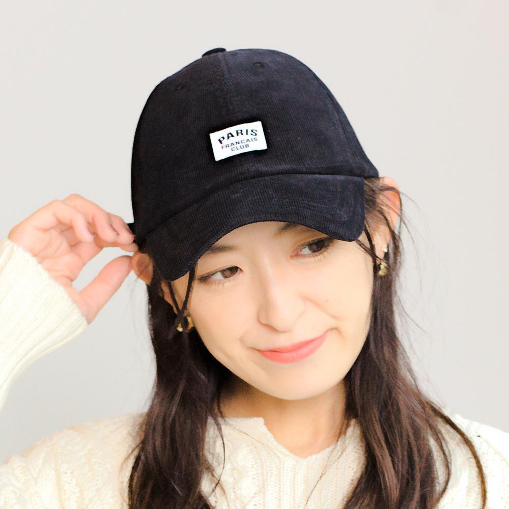 PARISタグコーデュロイキャップ