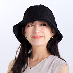 デニムフリンジバケハ