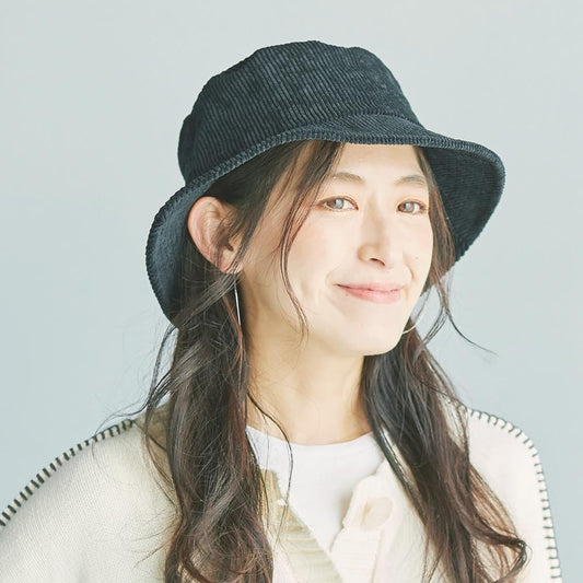 コーデュロイ生地シンプルバケハ