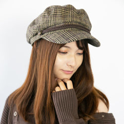 毛混チェックマリンキャス