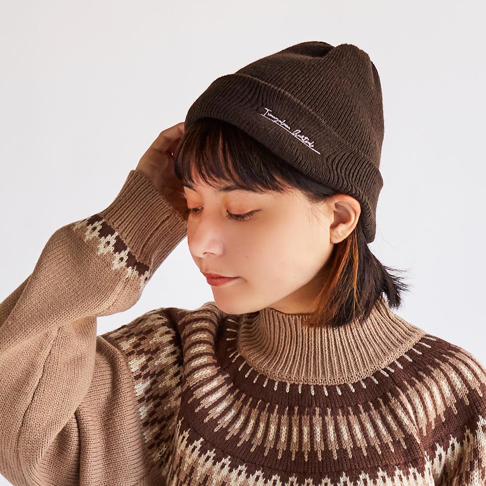 PE国産刺繍入浅めニット