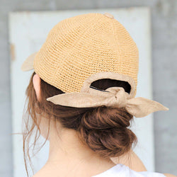 ペーパー細編みバックリボンキャップ