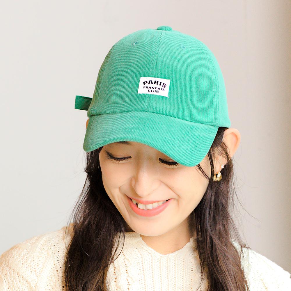 PARISタグコーデュロイキャップ
