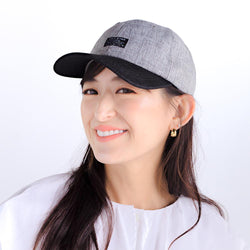 ポリジュートツートンタグ付きキャップ