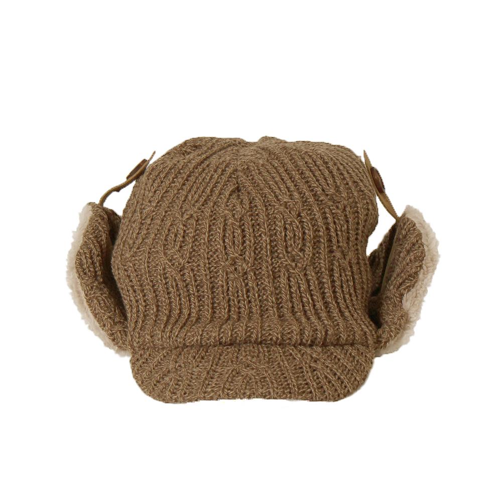 耳あて付きつば付きニット