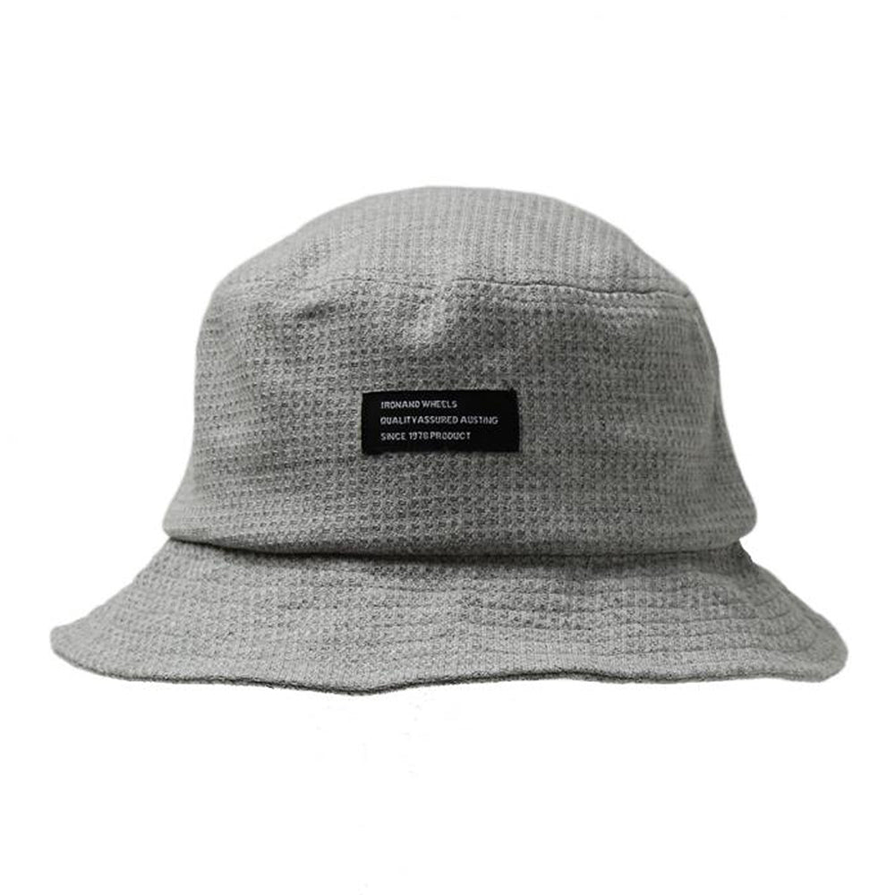 ワッフル素材タグ付きバケットハット