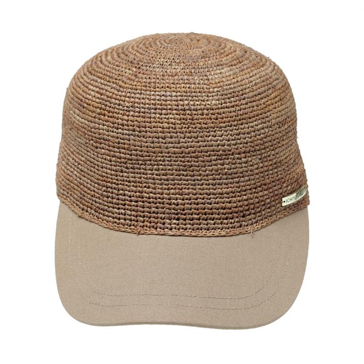 ラフィア細編布帛ジョッキーキャップ