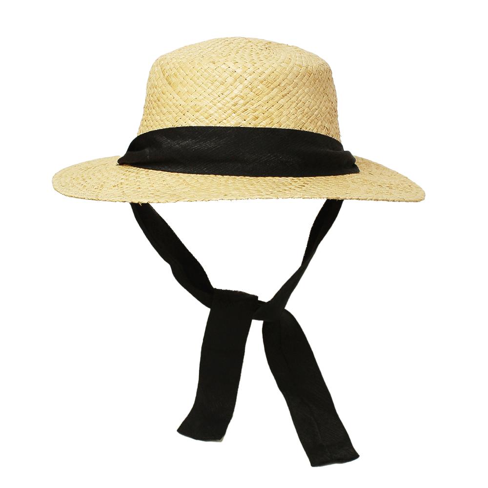 ラフィアシートリボン付きカンカン帽