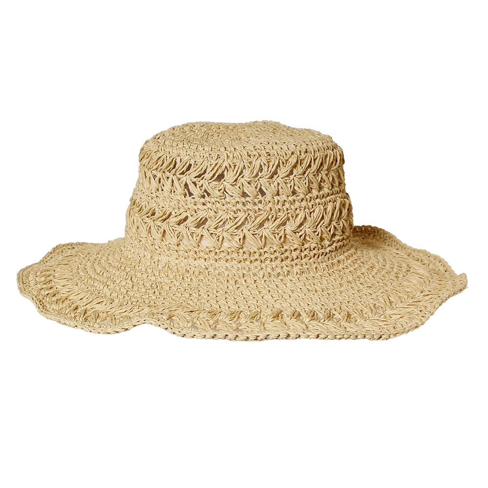 ペーパー柄編み広ツバハット