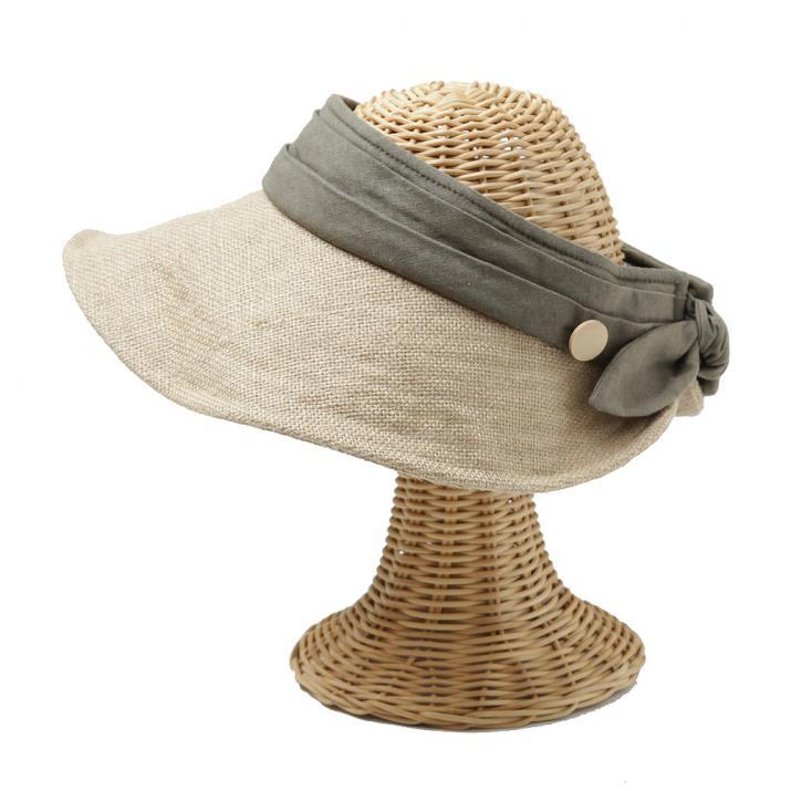 ジュート麻バックリボンサンバイザー