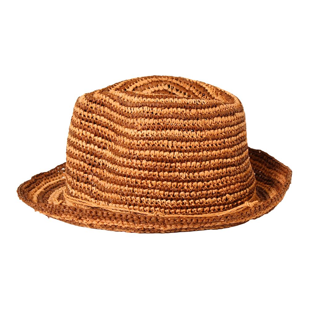 ラフィア細編みボーター中折