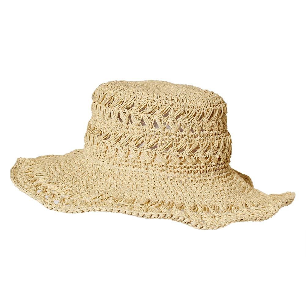 ペーパー柄編み広ツバハット