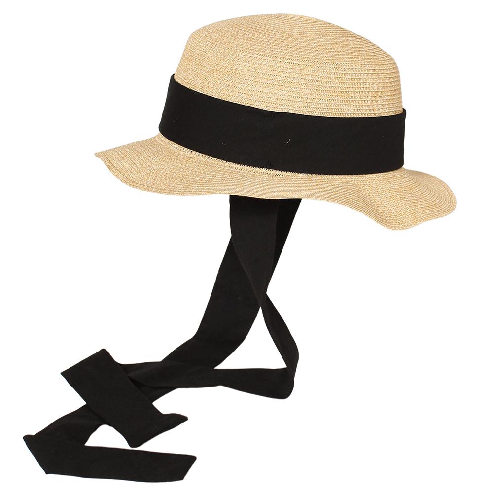 ペーパーリボン付カンカン帽