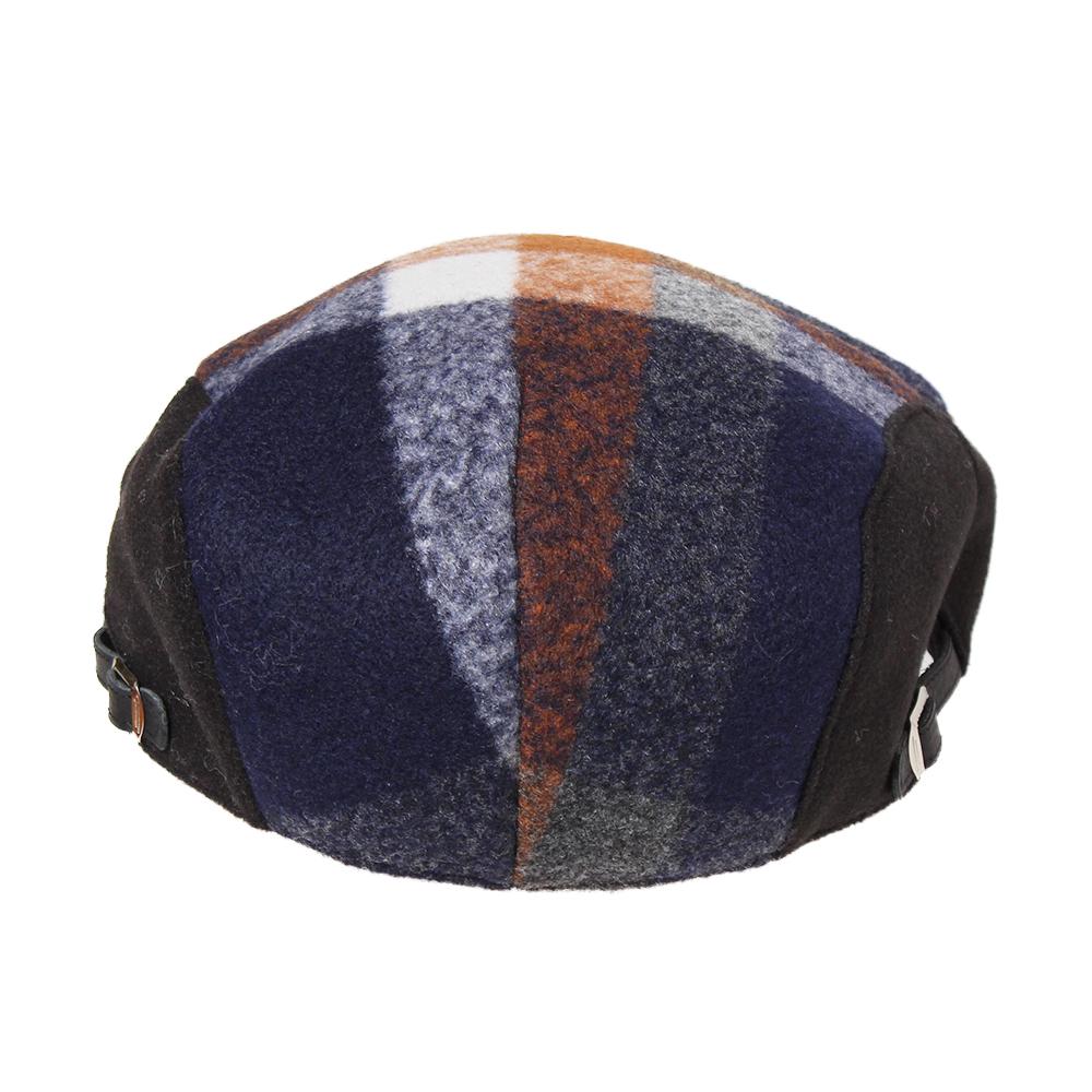 チェックレザー切替ハンチング