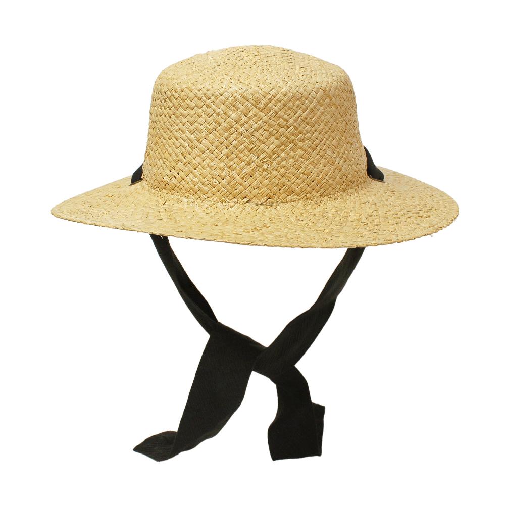 ラフィアシートリボン付きカンカン帽