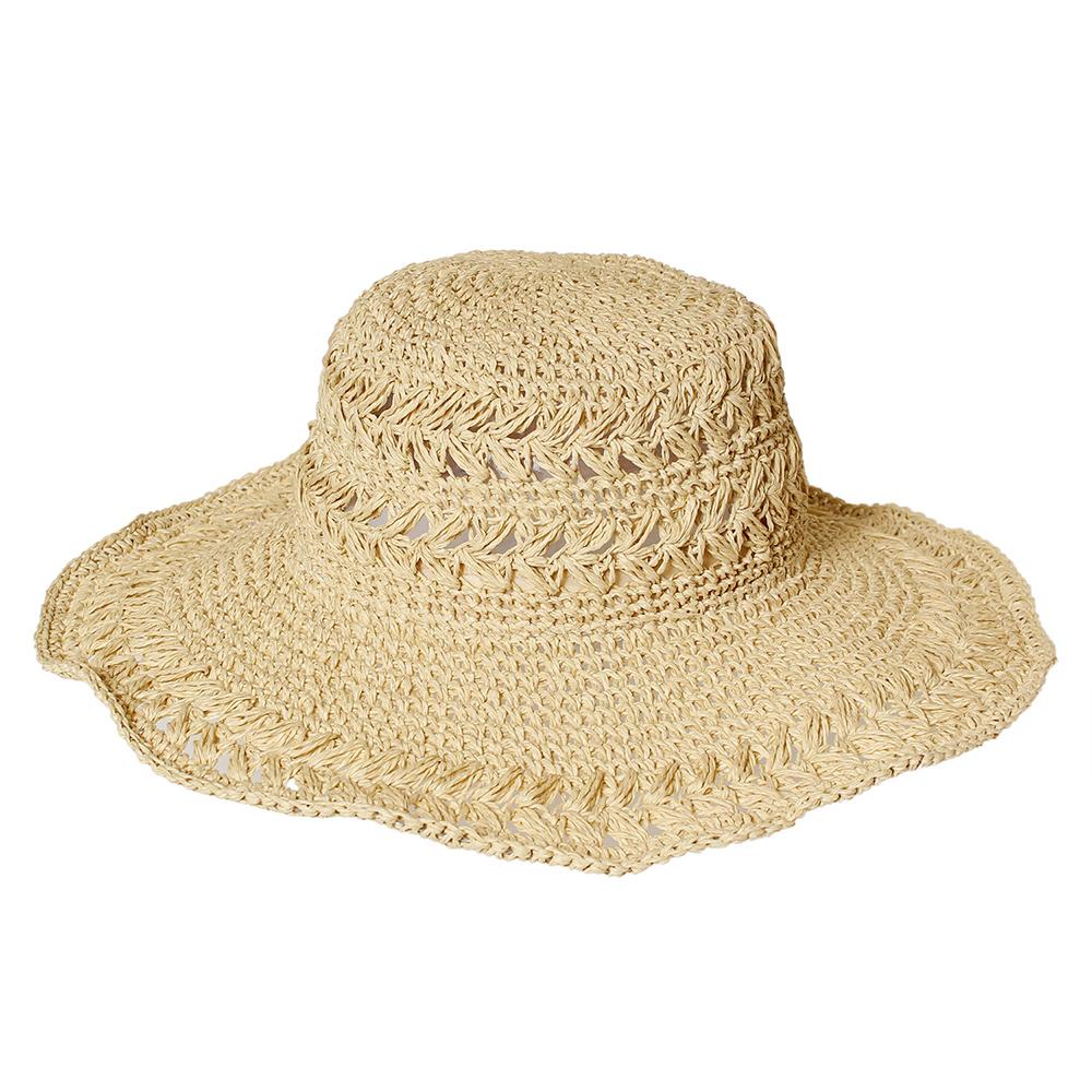 ペーパー柄編み広ツバハット