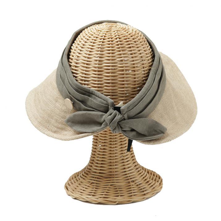 ジュート麻バックリボンサンバイザー