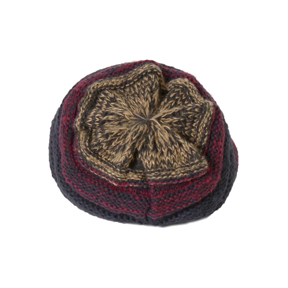 グラデーションつば付きニット