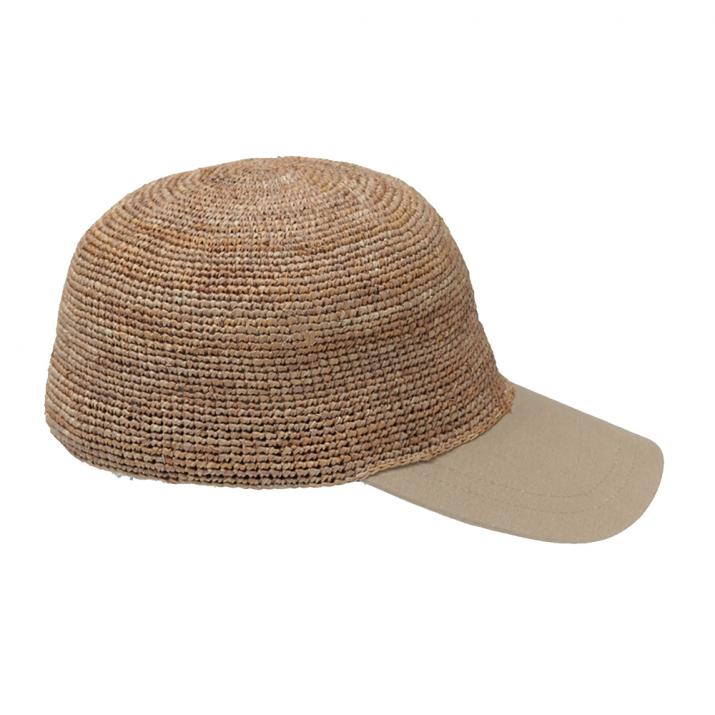 ラフィア細編布帛ジョッキーキャップ