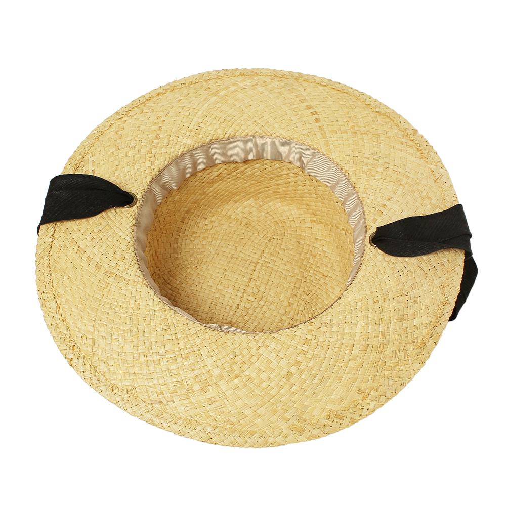 ラフィアシートリボン付きカンカン帽
