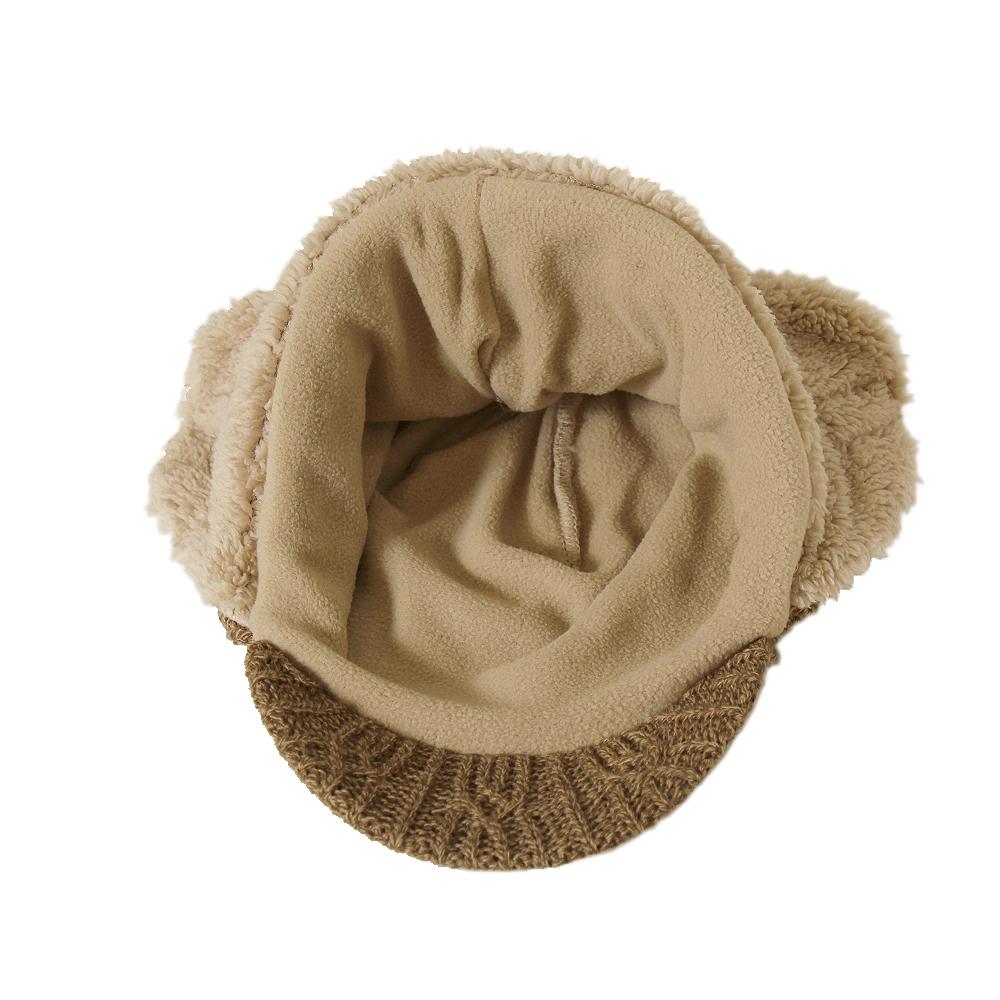 耳あて付きつば付きニット