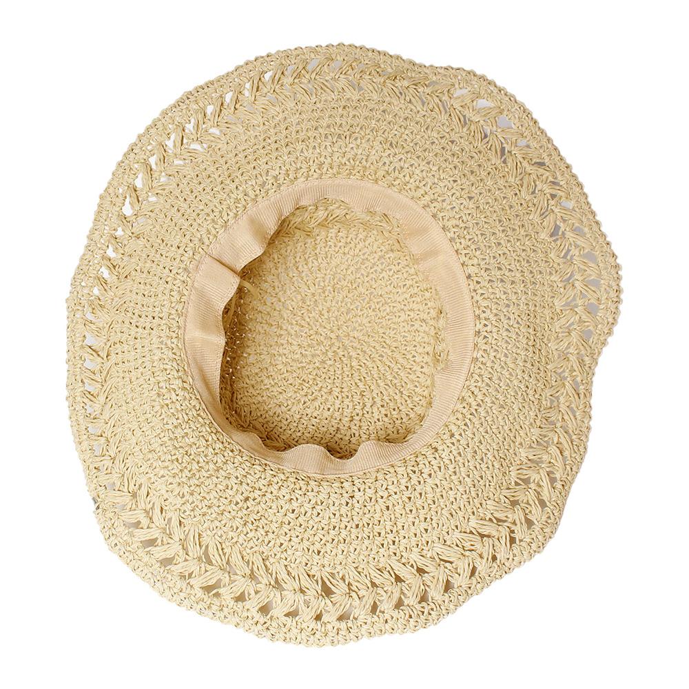 ペーパー柄編み広ツバハット