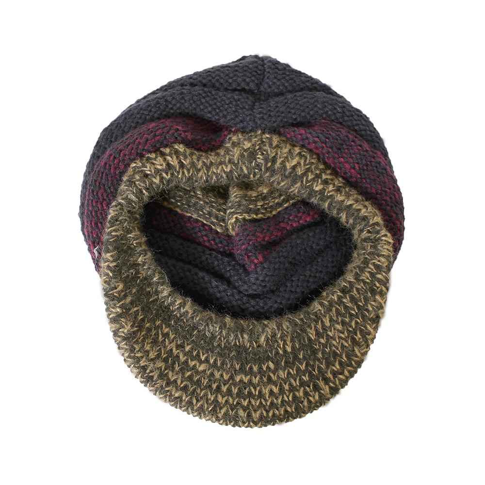 グラデーションつば付きニット