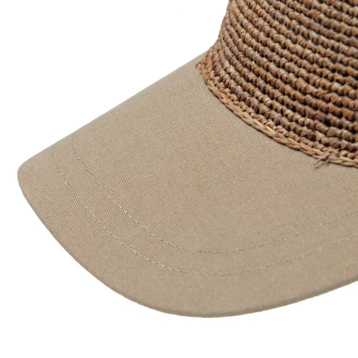 ラフィア細編布帛ジョッキーキャップ