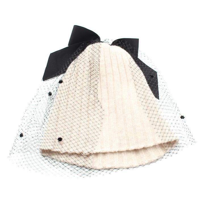 グログランリボンチュール掛けニット