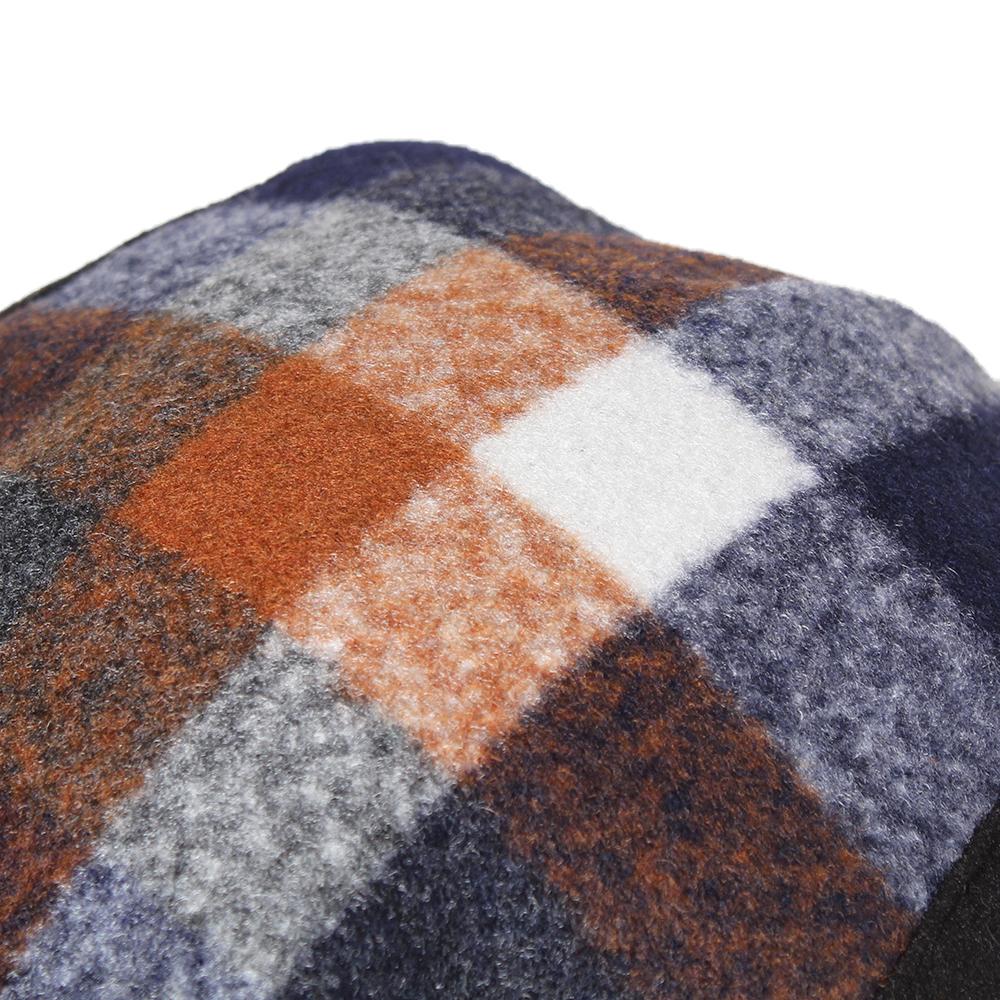 チェックレザー切替ハンチング