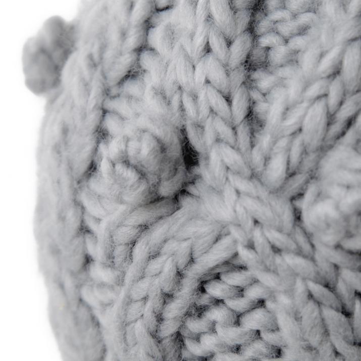 シンプル豆混編みポン付ニット