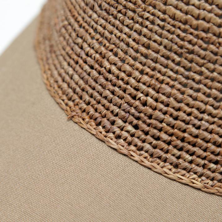 ラフィア細編布帛ジョッキーキャップ