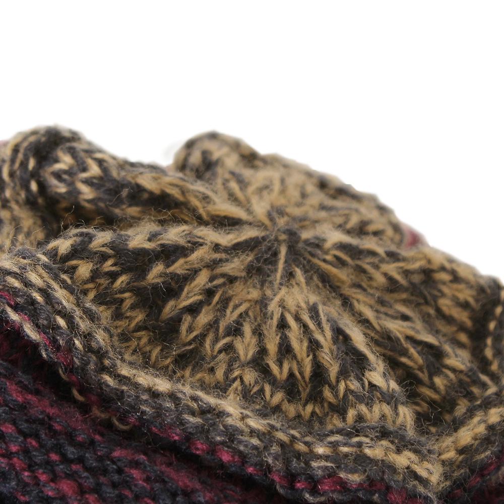 グラデーションつば付きニット