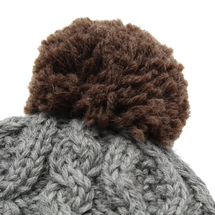 ポンポンケーブル編ツートンニット