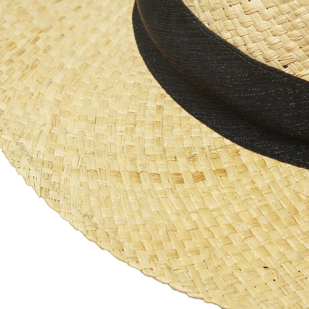 ラフィアシートリボン付きカンカン帽