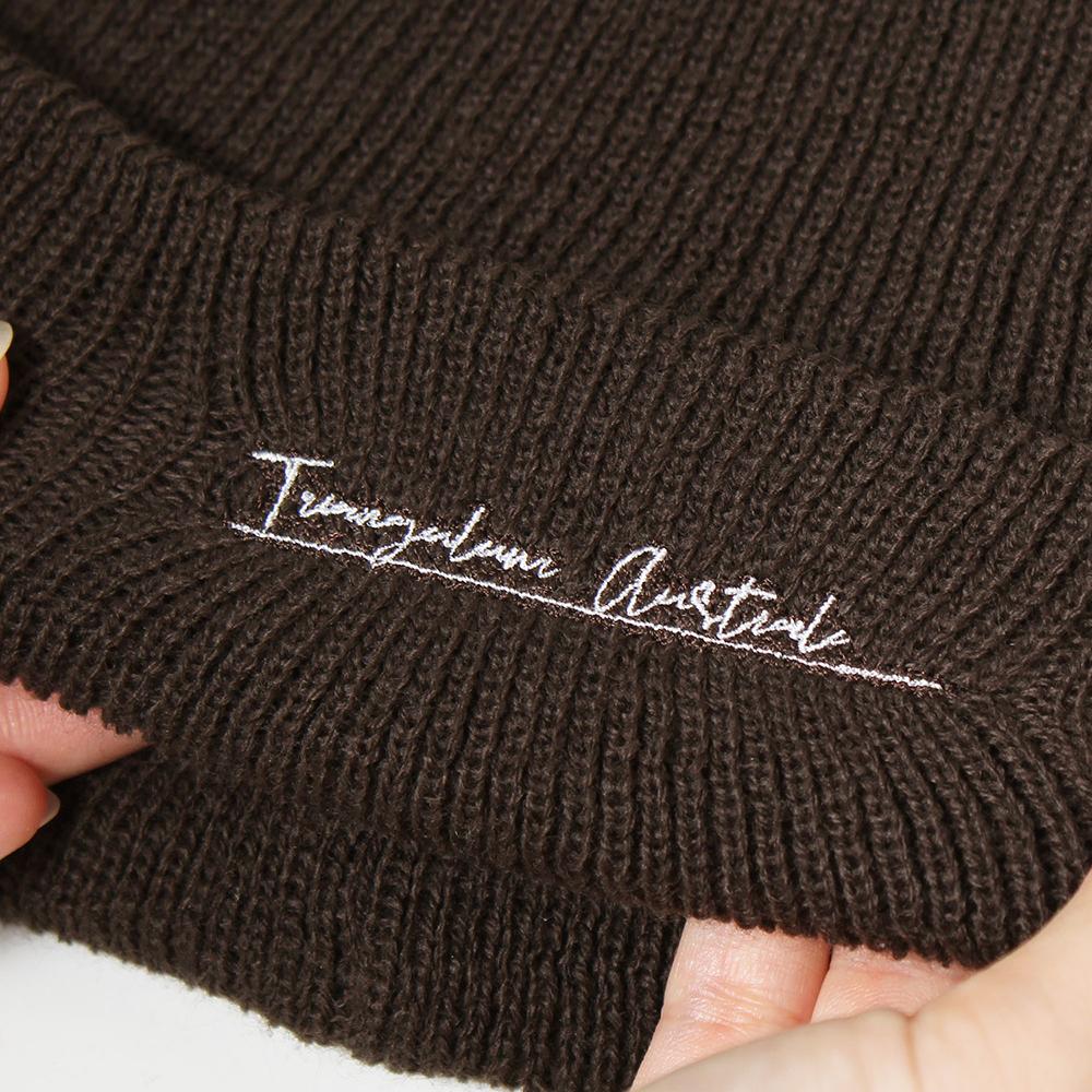 PE国産刺繍入浅めニット